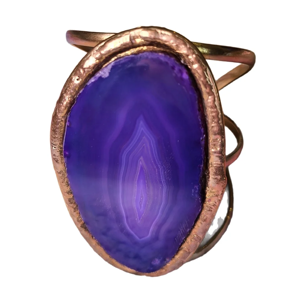 From St Xavier Purple Gold Cuff Bracelet - Picture 3 of 7